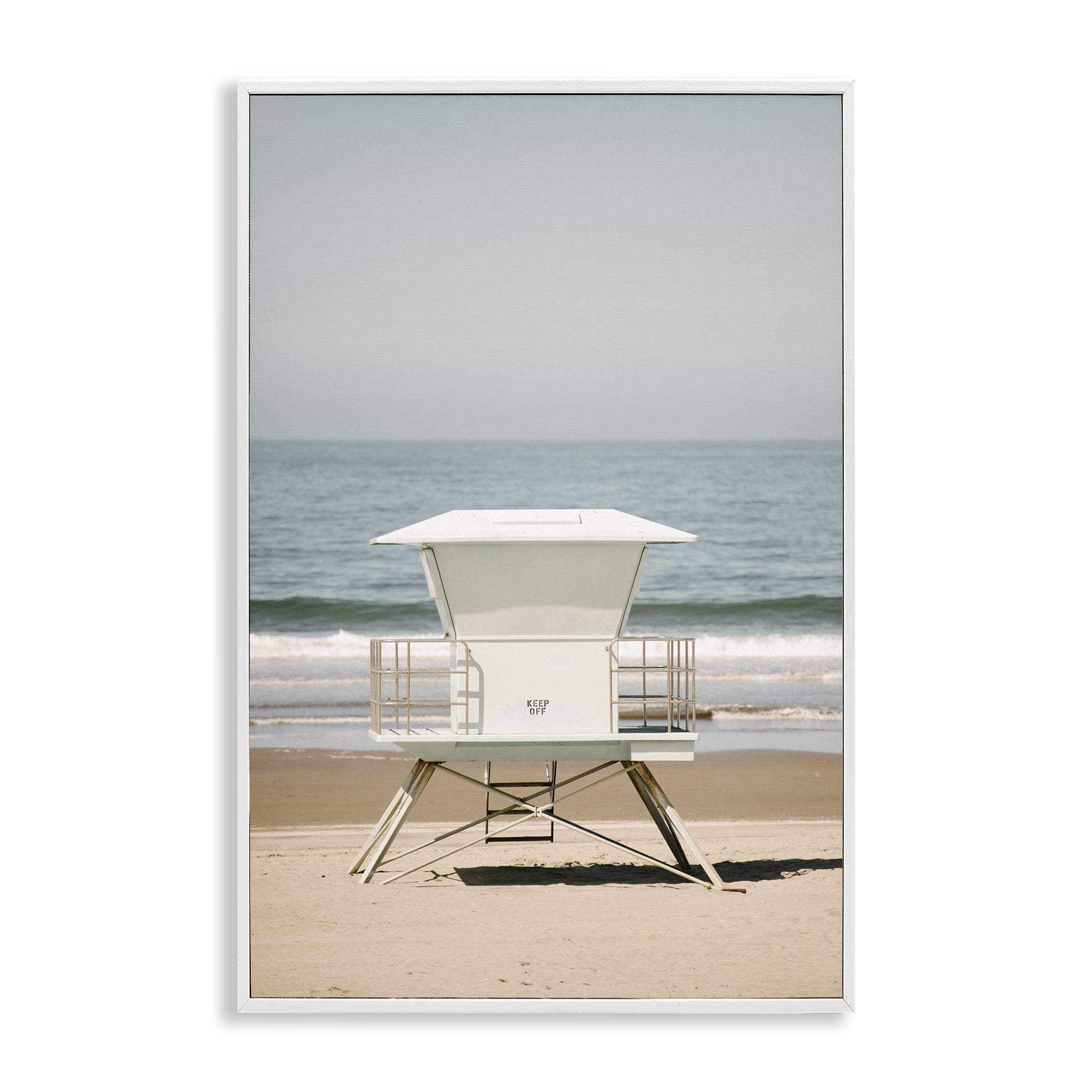 Stupell Industries Surf Shack on Shore Nautical & Beach Photography White Framed Art Print Wall Art, 16 x 24