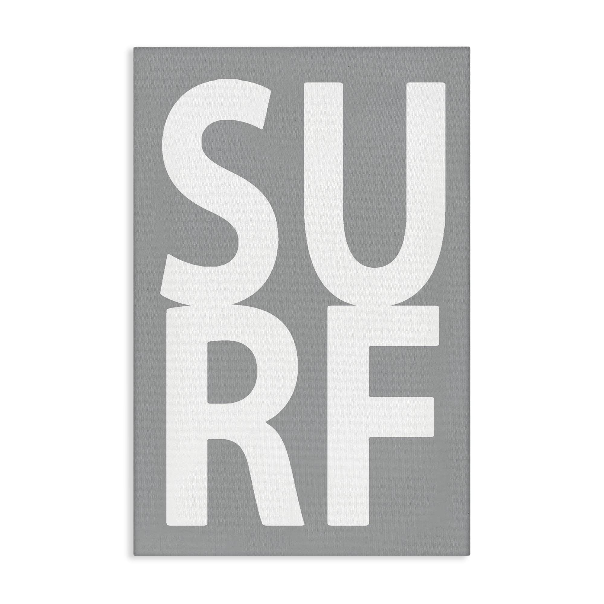 Stupell Industries Surf Word on Grey Typography Painting Gallery Wrapped Canvas Art Print Wall Art, 16 x 24