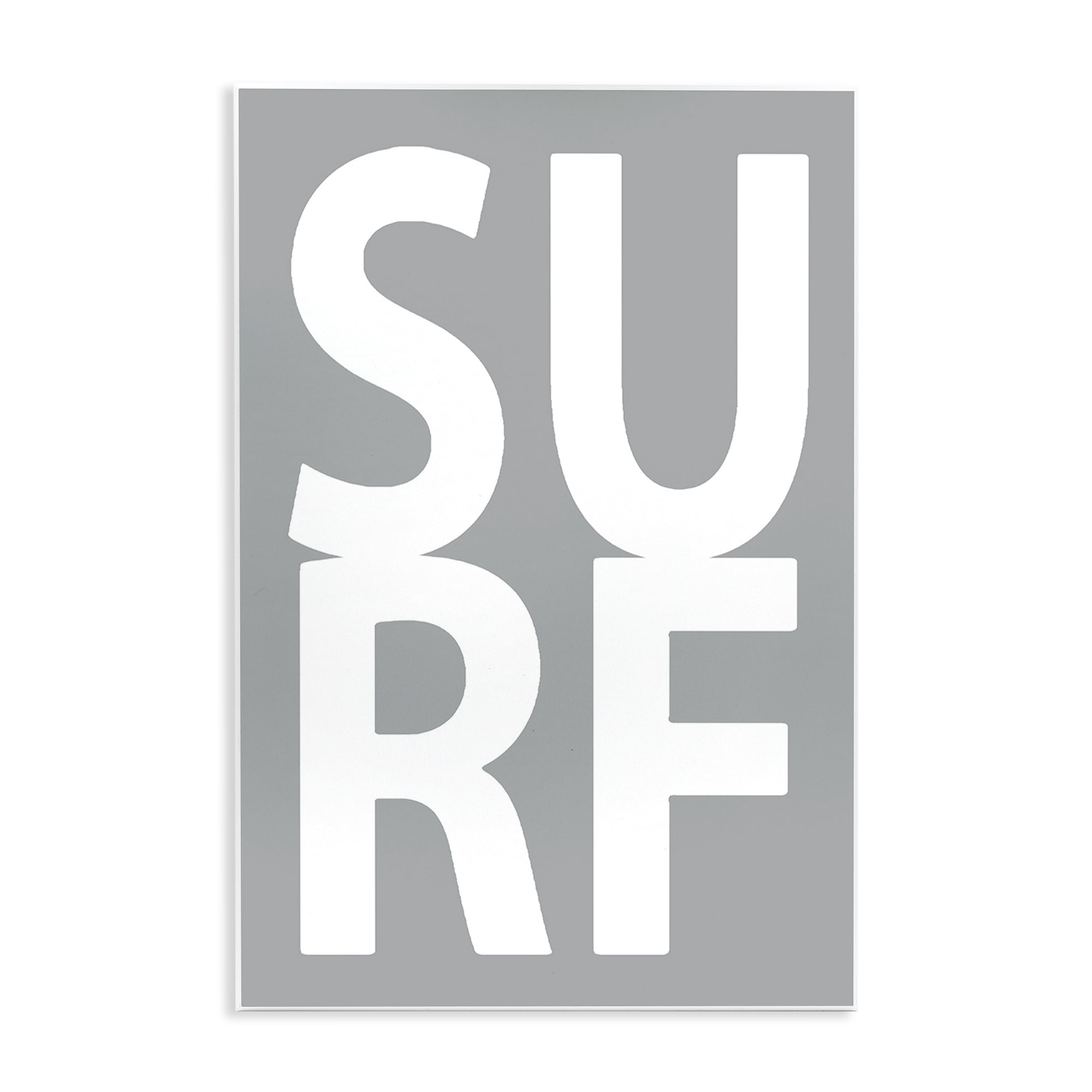 Stupell Industries Surf Word on Grey Typography Painting Unframed Art Print Wall Art, 10 x 15