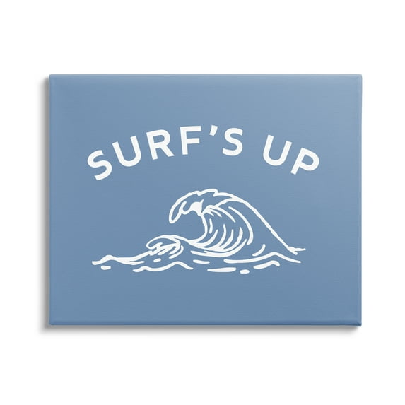 Stupell Industries Surf's Up on Blue Landscape Painting Gallery Wrapped Canvas Art Print Wall Art, 20 x 16
