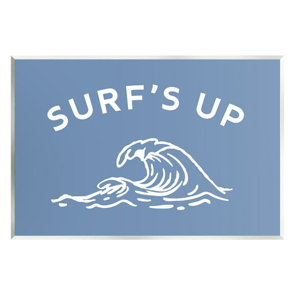 Stupell Industries Surf's Up on Blue Landscape Painting Unframed Art Print Wall Art, 15 x 10