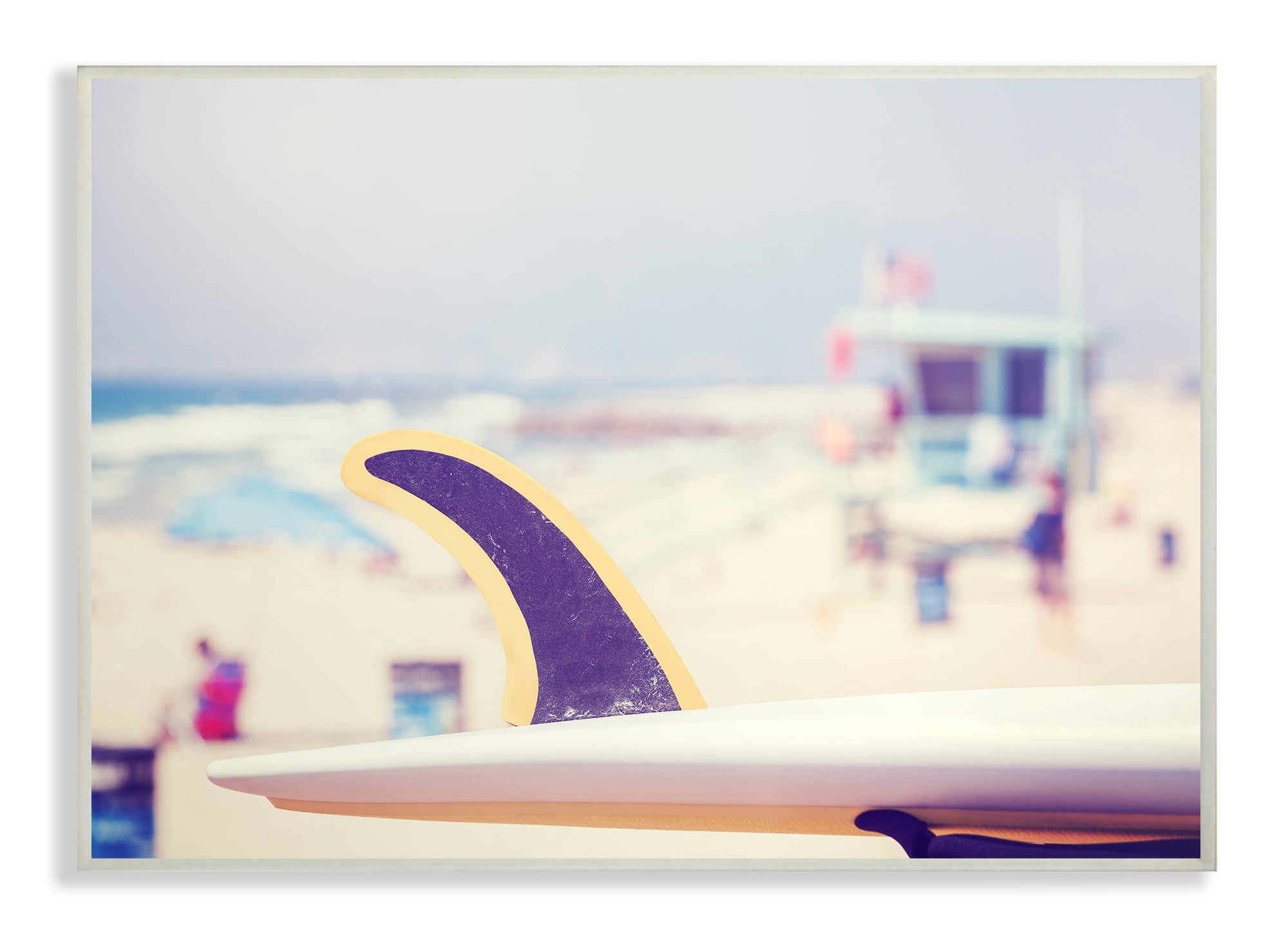 Stupell Industries Surfboard on Beach Photograph Landscape Painting Unframed Art Print Wall Art, 10 x 15