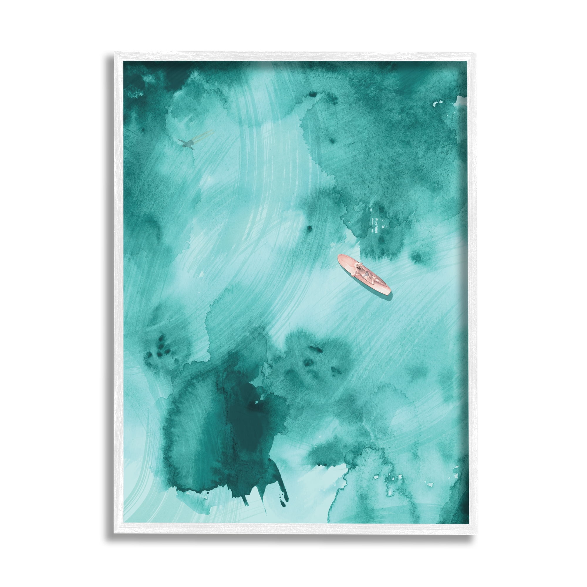 Stupell Industries Surfer Floating On Abstract Green Blue Water, 11 x 14, Designed by Jennifer Paxton Parker