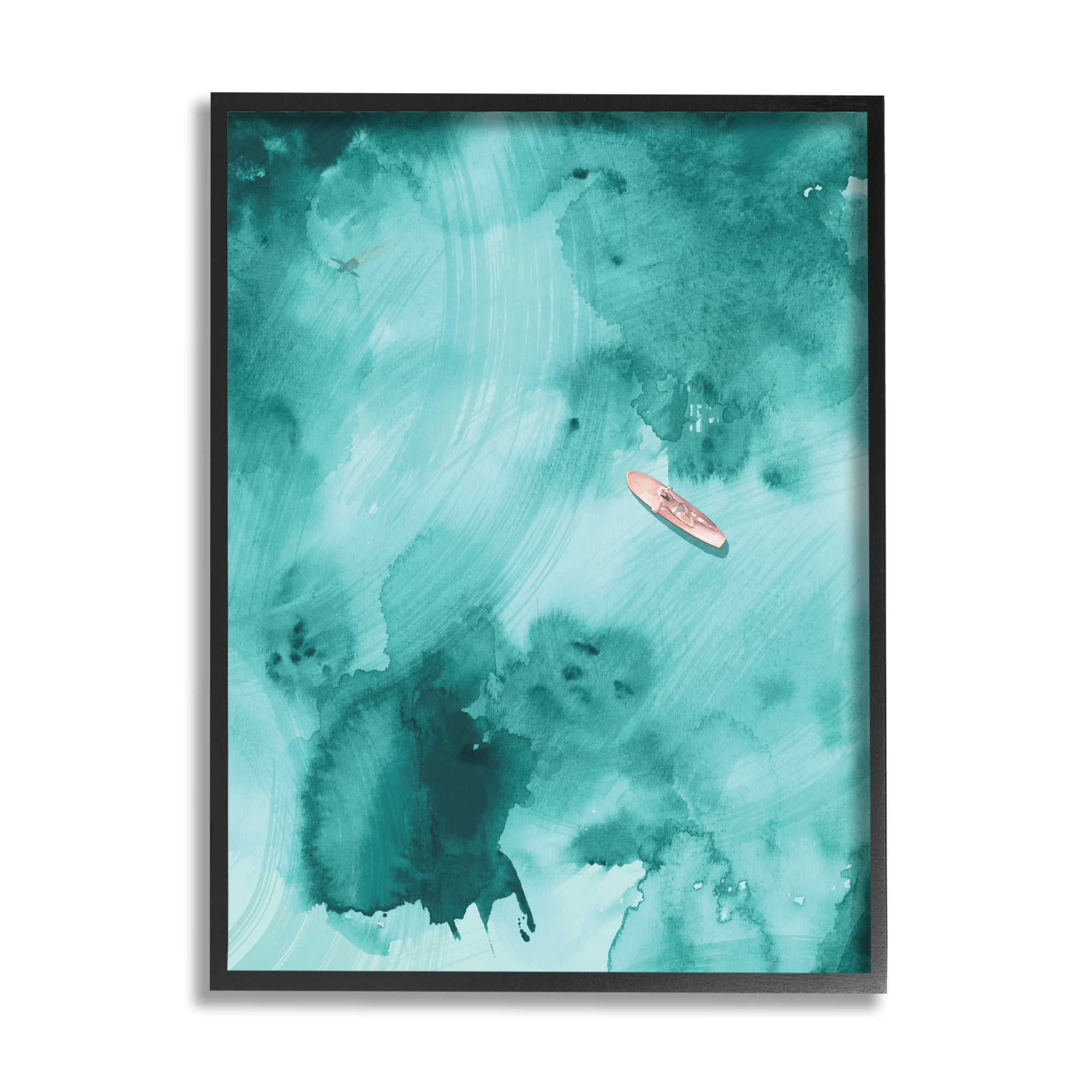 Stupell Industries Surfer Floating On Abstract Green Blue Water, 16 x 20, Designed by Jennifer Paxton Parker