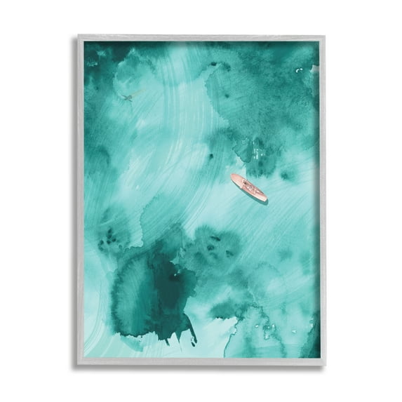 Stupell Industries Surfer Floating On Abstract Green Blue Water, 24 x 30, Designed by Jennifer Paxton Parker