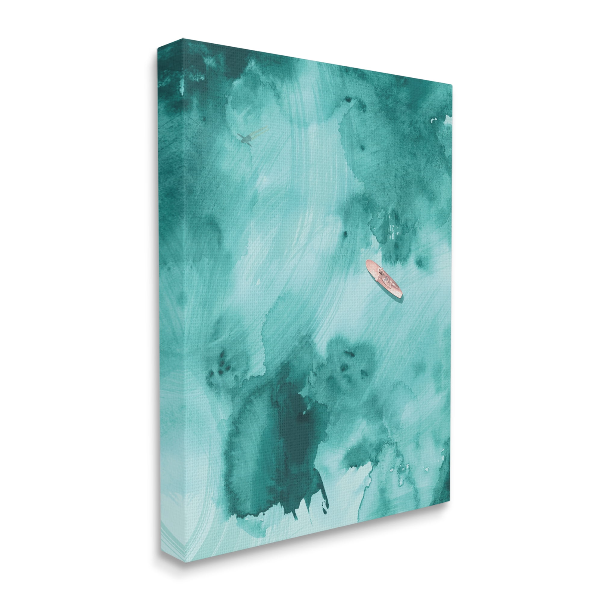 Stupell Industries Surfer Floating On Abstract Green Blue Water, 30 x 40, Designed by Jennifer Paxton Parker