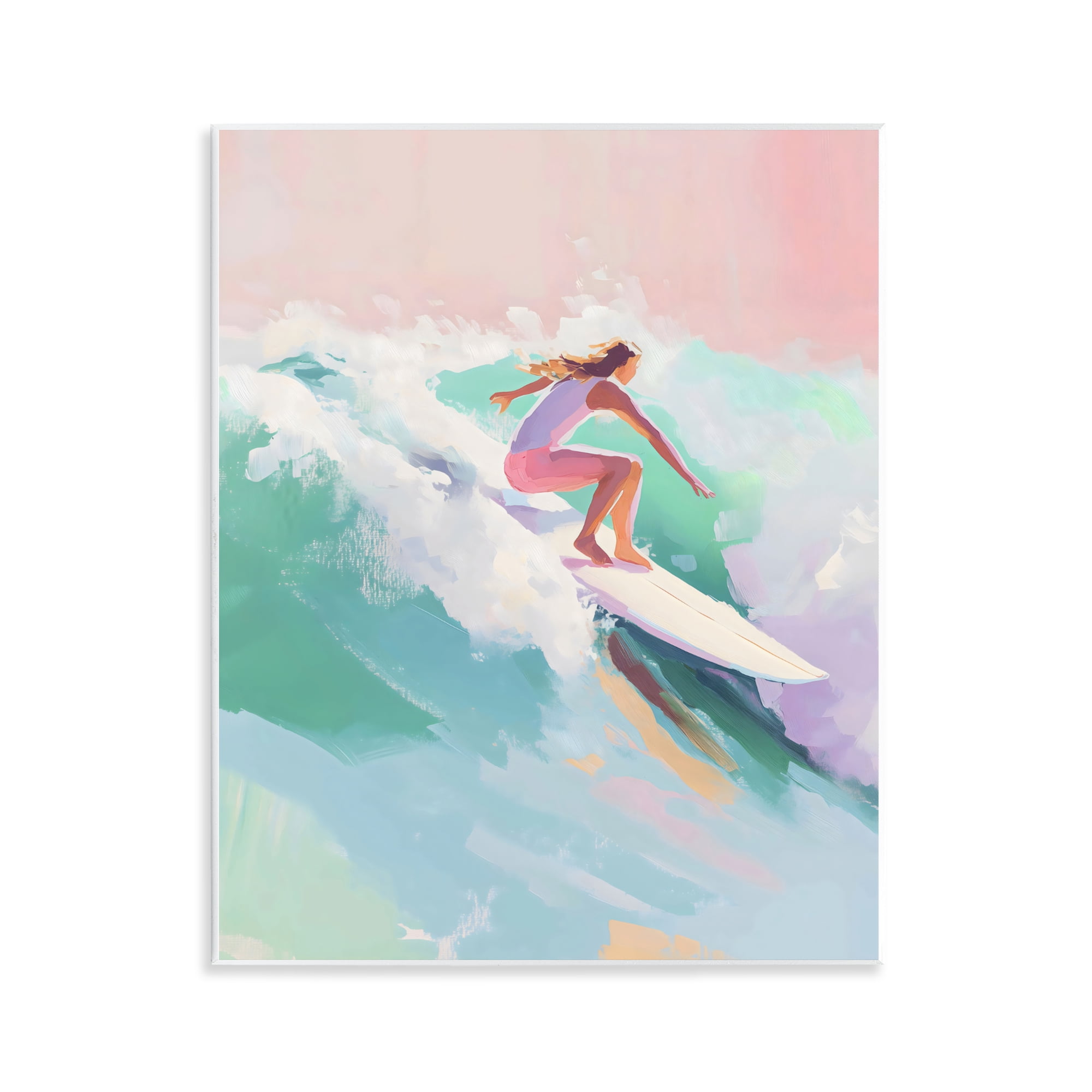 Stupell Industries Surfer Girl Riding Waves Wall Plaque Art, design by The Prints Vibe