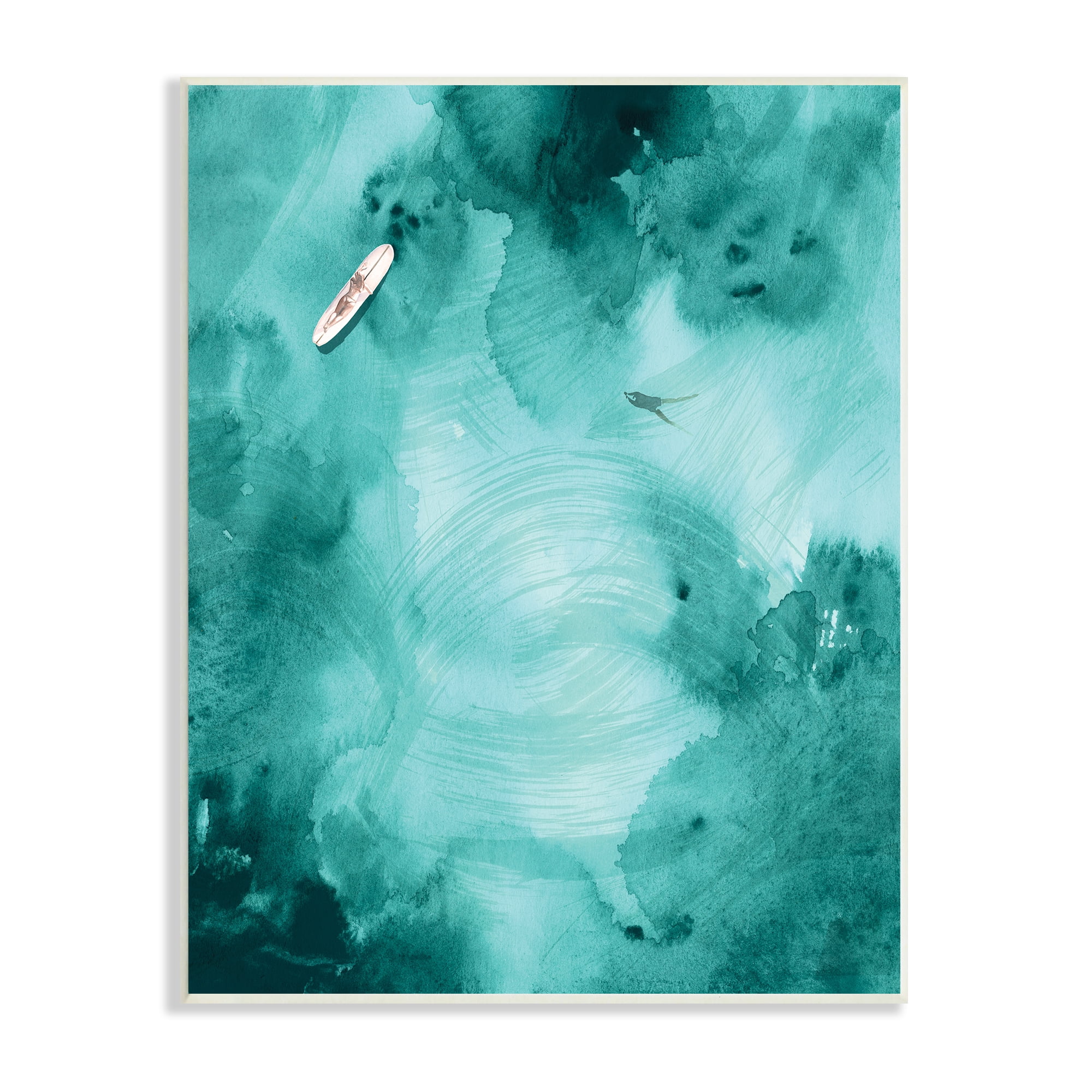 Stupell Industries Surfer On Deep Blue Water Ariel Ocean View, 13 x 19, Designed by Jennifer Paxton Parker