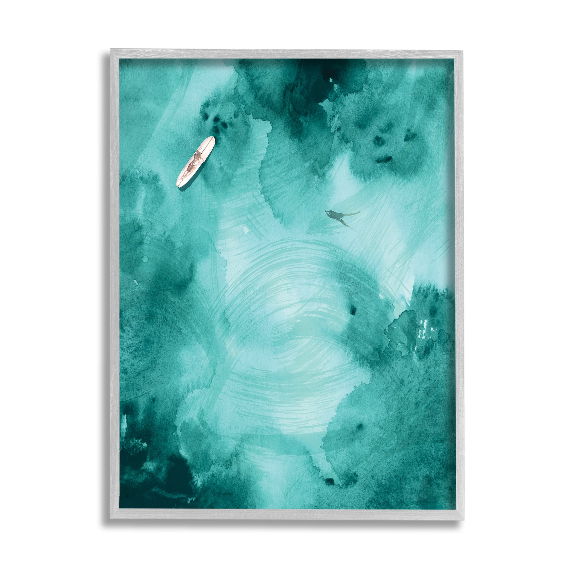 Stupell Industries Surfer On Deep Blue Water Ariel Ocean View, 16 x 20, Designed by Jennifer Paxton Parker