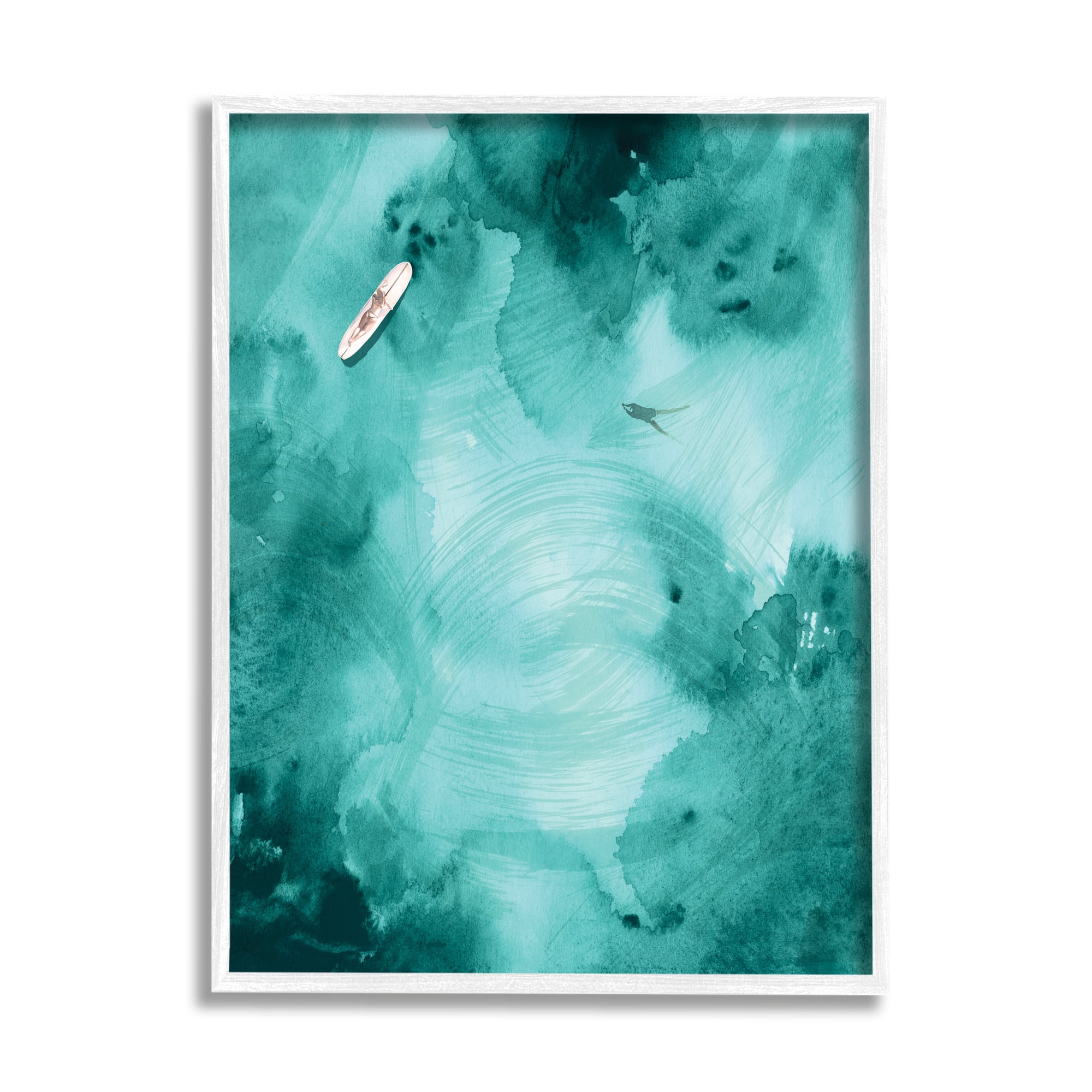 Stupell Industries Surfer On Deep Blue Water Ariel Ocean View, 24 x 30, Designed by Jennifer Paxton Parker