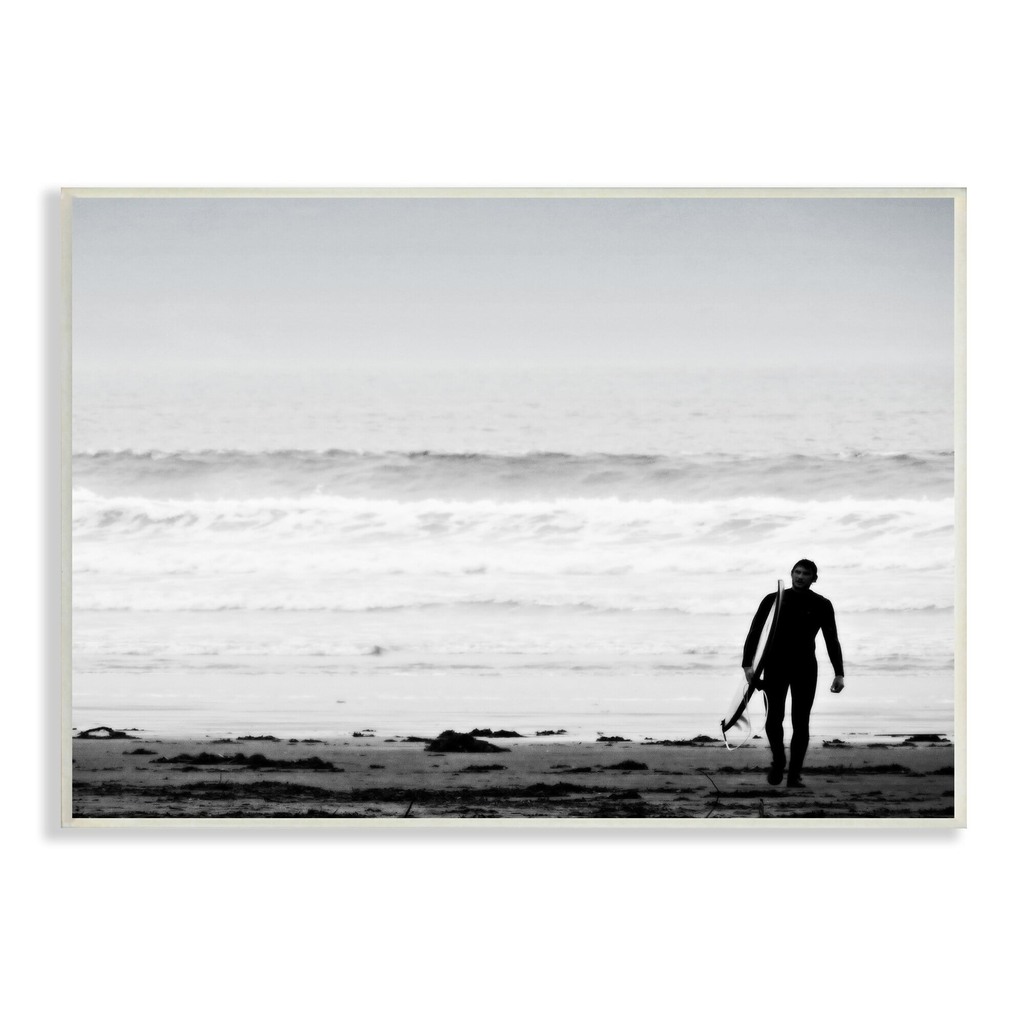 Stupell Industries Surfer Silhouette Beach Stroll Distant Ocean Waves Photograph Unframed Art Print Wall Art, Design by Graffitee Studios