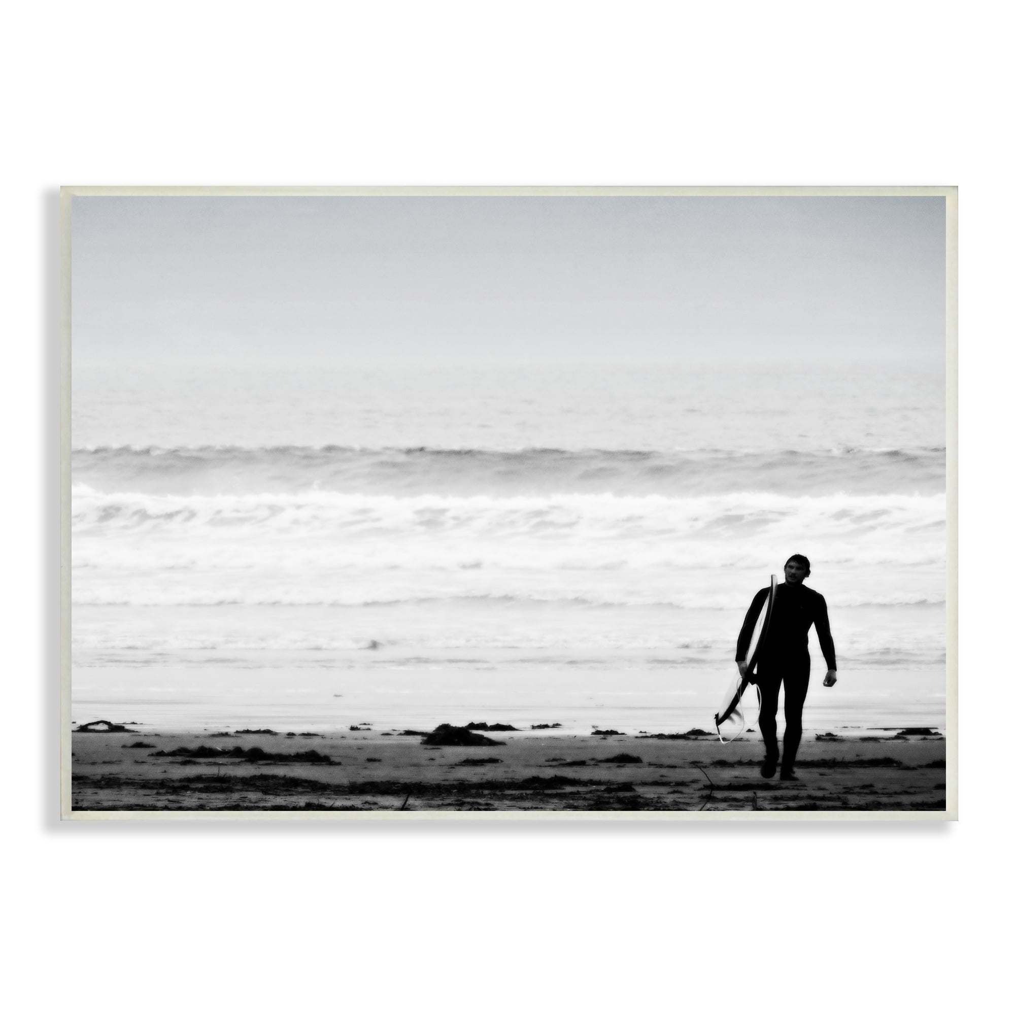 Stupell Industries Surfer Silhouette Beach Stroll Distant Ocean Waves Photograph Unframed Art Print Wall Art, Design by Graffitee Studios
