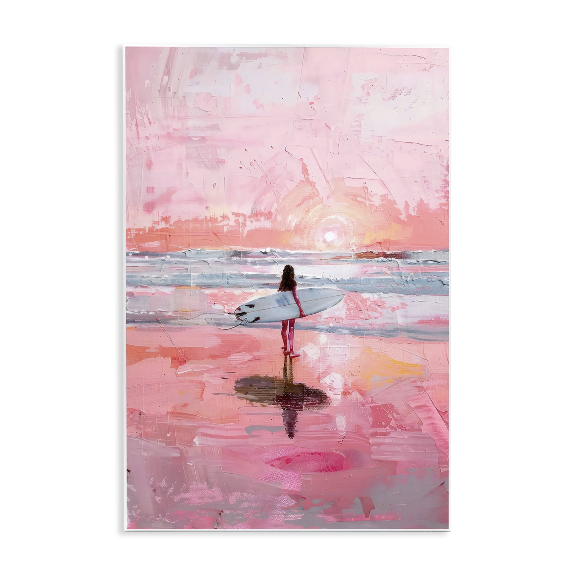 Stupell Industries Surfer at Pink Sunset Wall Plaque Art, design by Creative Studio