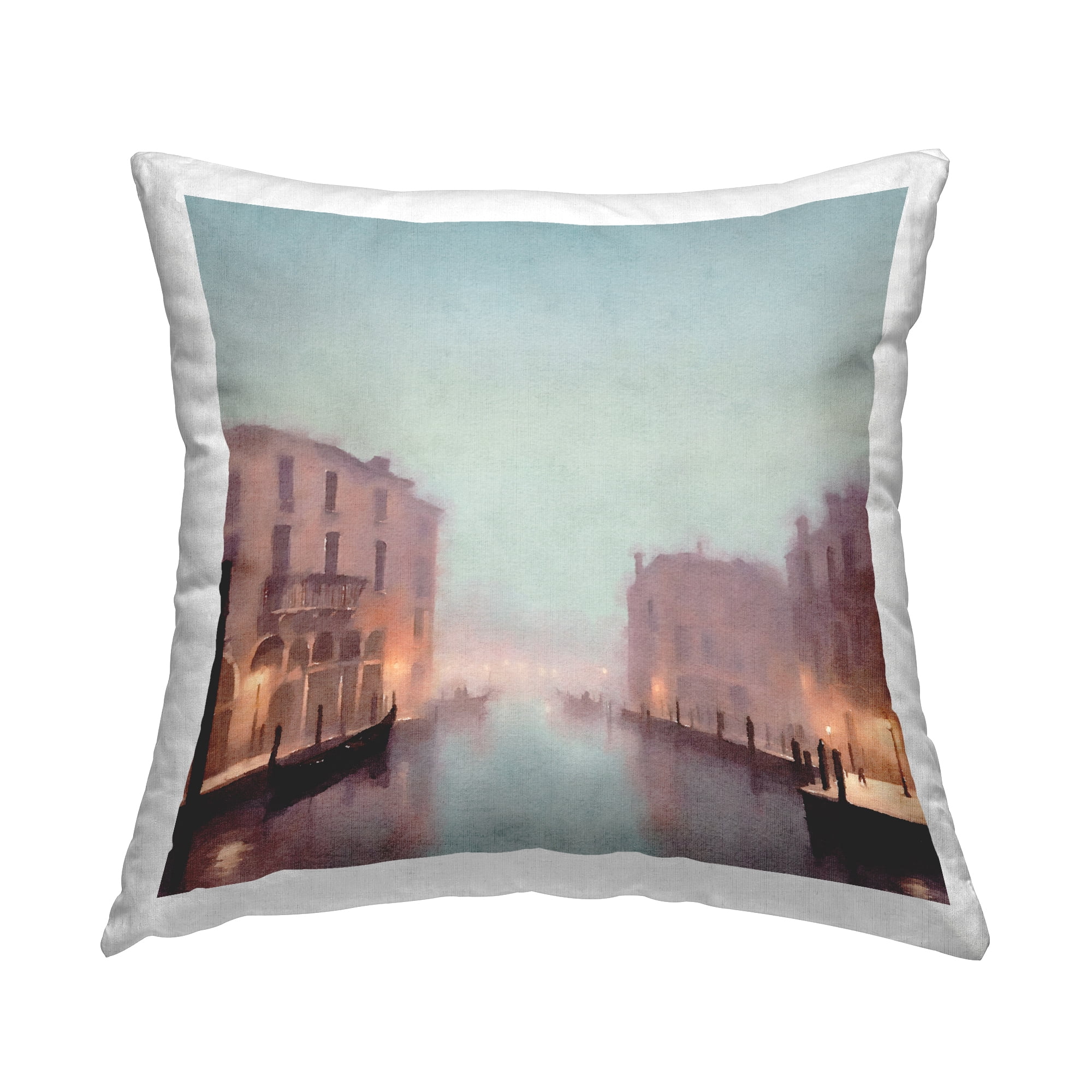 Stupell Industries Surfer with Tropical Palms Decorative Printed Throw Pillow Design by Noah Bay.