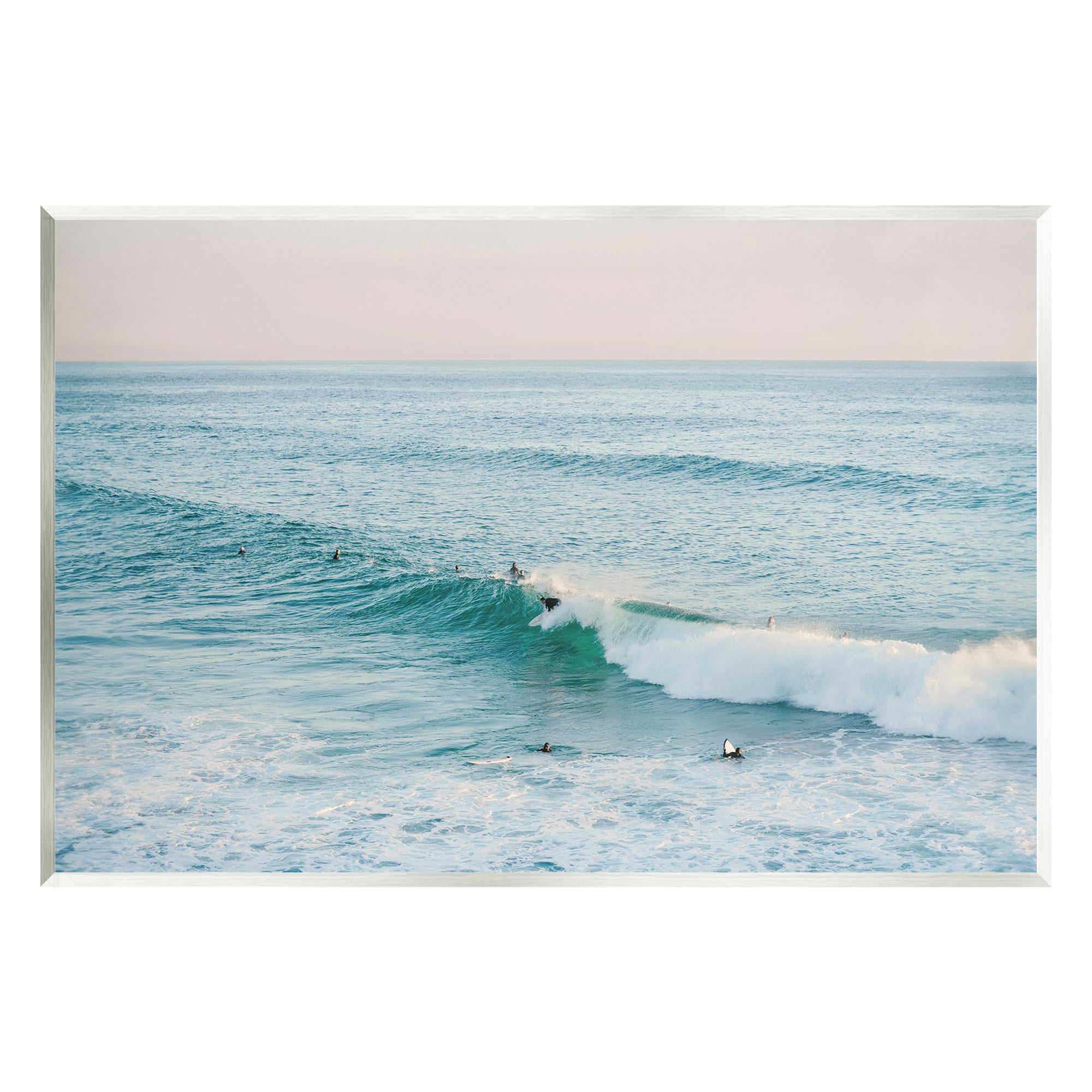 Stupell Industries Surfers Riding Waves Landscape Photography Unframed Art Print Wall Art, 19 x 13