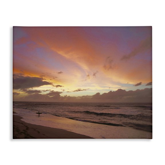 Stupell Industries Tropical Surfing Beach Waves at Sunset Canvas Art, 20 x 16, by Unsplash