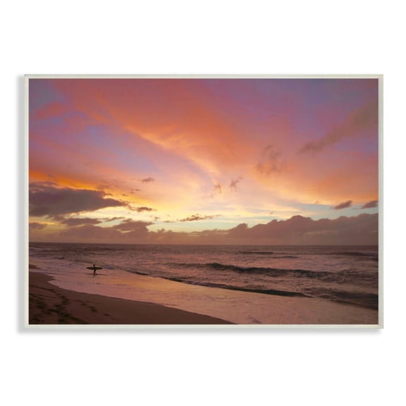 Stupell Industries Surfing Beach Waves Cloudy Sunset Sky Design by Unsplash