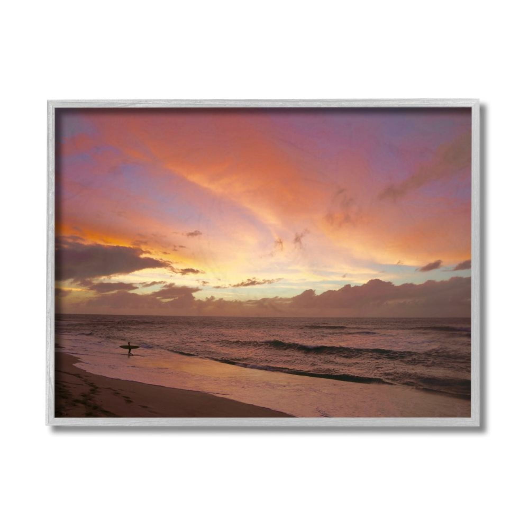Stupell Industries Surfing Beach Waves Cloudy Sunset Sky Design by Unsplash