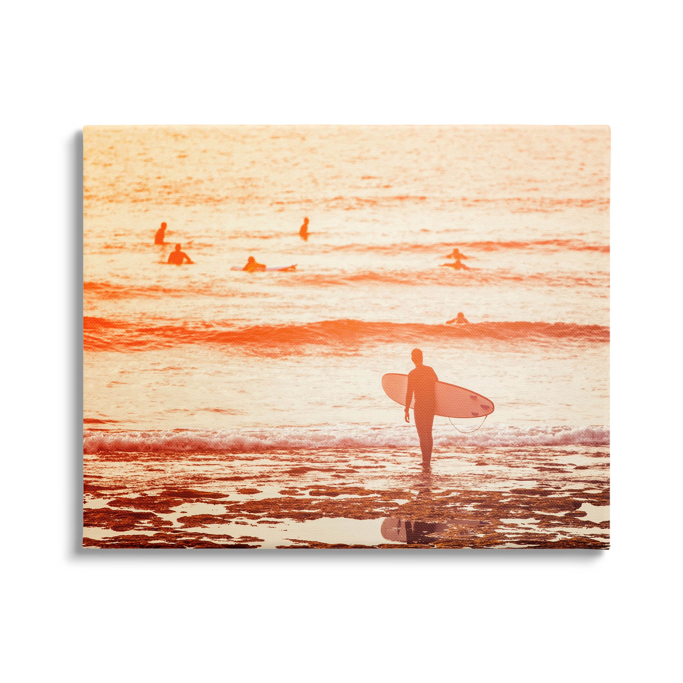 Stupell Industries Surfing Sunset Beach Shore Photograph Gallery Wrapped Canvas Print Wall Art, Design by Igor Vitomirov