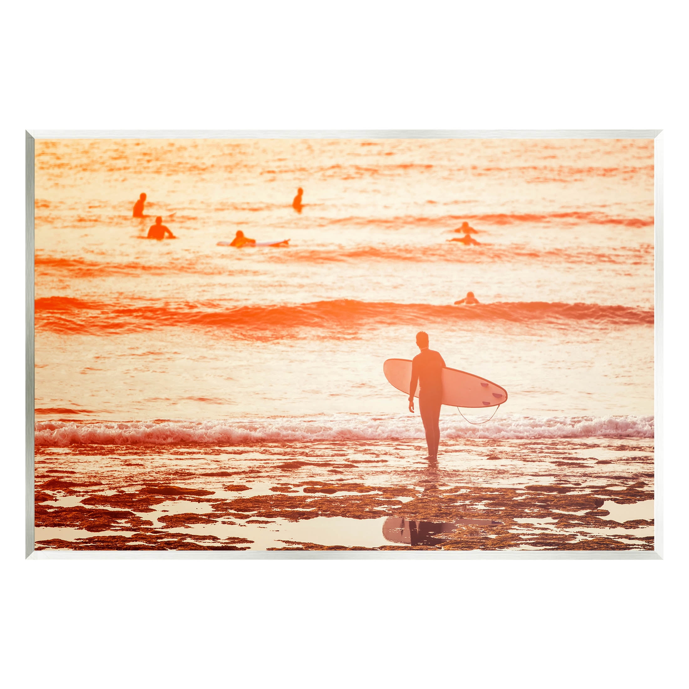 Stupell Industries Surfing Sunset Beach Shore Photograph Unframed Art ...