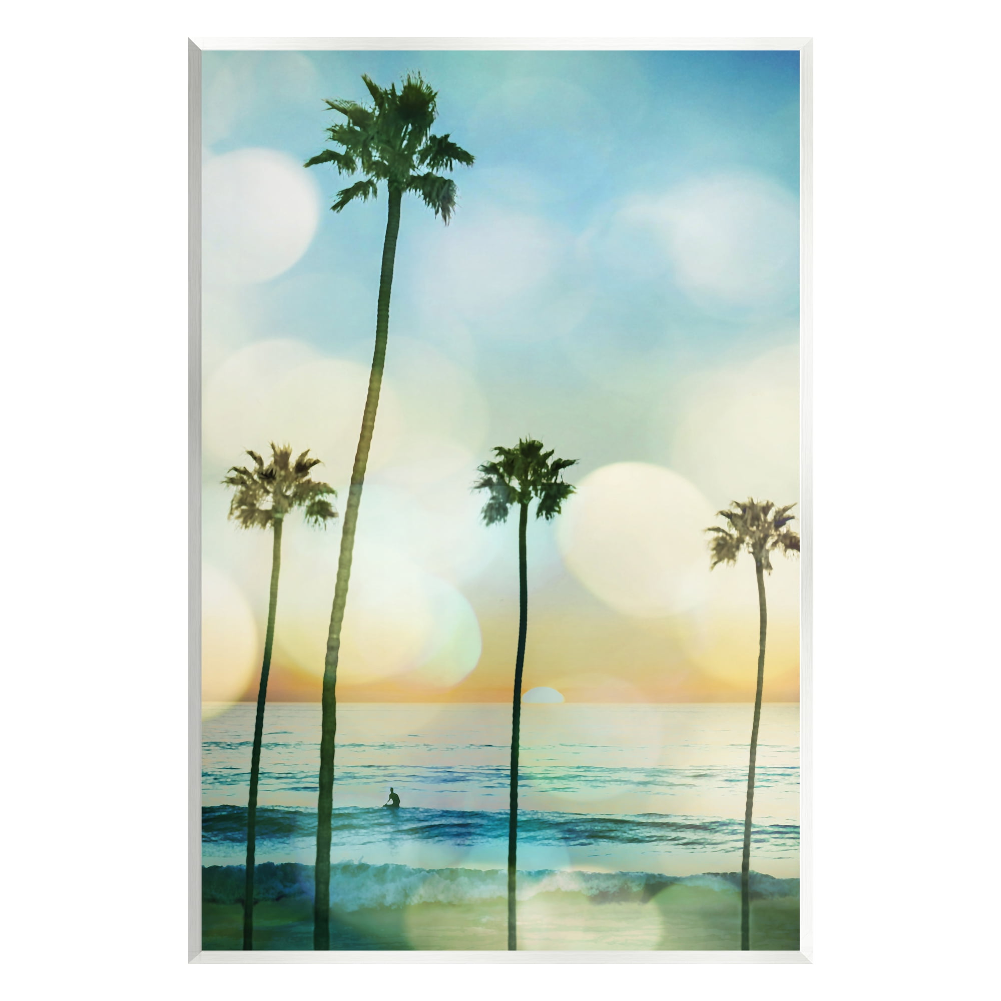 Stupell Industries Surfing Tropical Palms Nature Photography Unframed Art Print Wall Art, 13 x 19