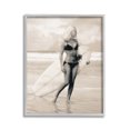 thumbnail image 1 of Stupell Industries Surfing Woman on Shore Sports Painting Gray Framed Art Print Wall Art, 11 x 14, 1 of 9