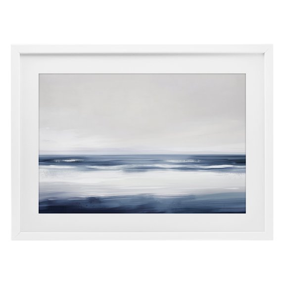 Stupell Industries Surfriders Beach Seascape White Framed Print Under Glass design by Amanda Tsoukanelis, 17 x 23