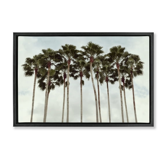 Stupell Industries Surfs Up Beach Palms Black Framed Floater Canvas Wall Art design by Natalie Carpentieri, 21 x 31