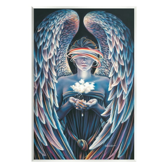 Stupell Industries Surreal Angel Holding Cloud Fairy Tales & Fantasy Painting Unframed Art Print Wall Art