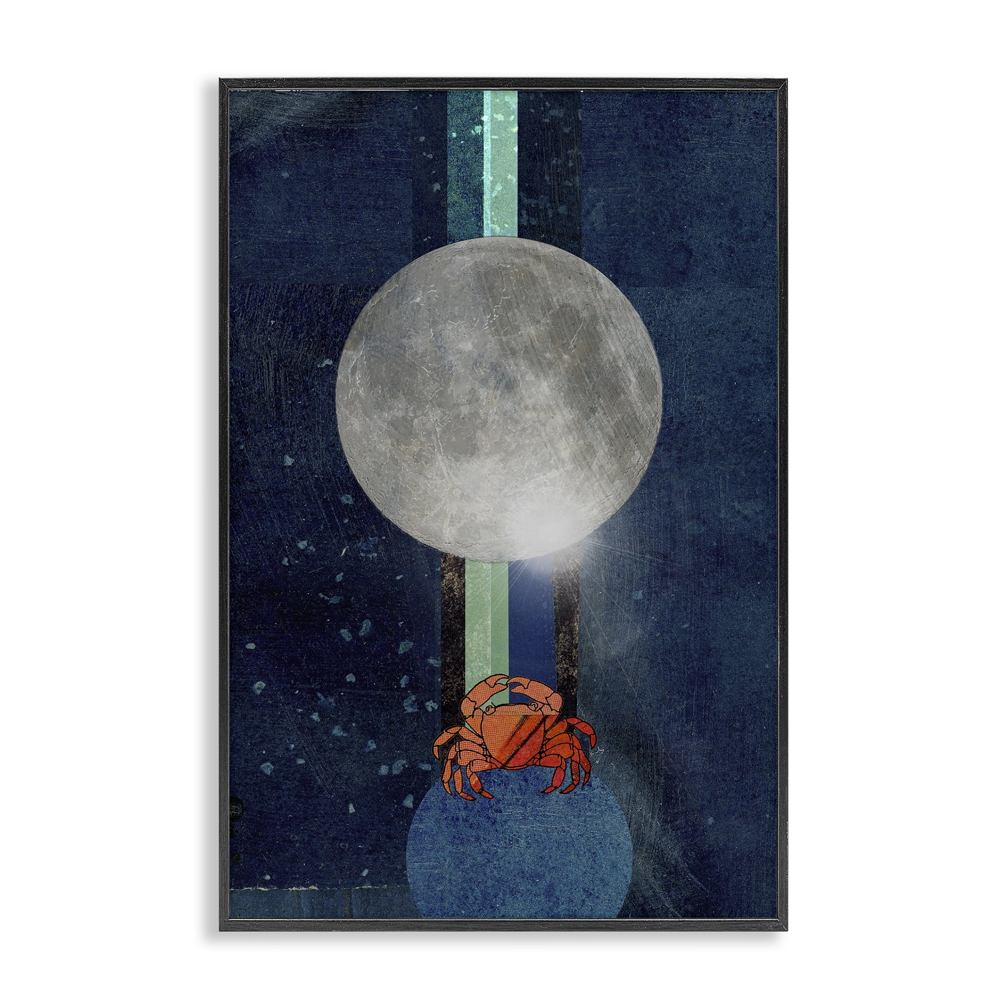 Stupell Industries Surreal Crab Outer Space Animals & Insects Painting Black Framed Art Print Wall Art, 12 x 18