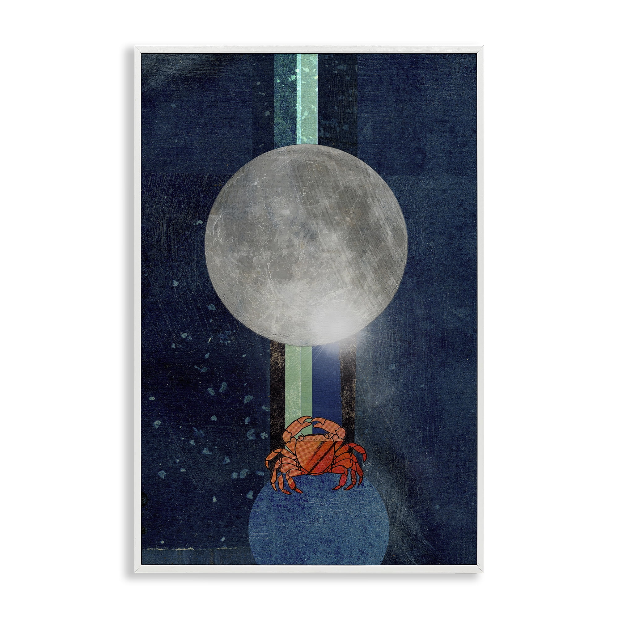 Stupell Industries Surreal Crab Outer Space Animals & Insects Painting White Framed Art Print Wall Art, 20 x 30