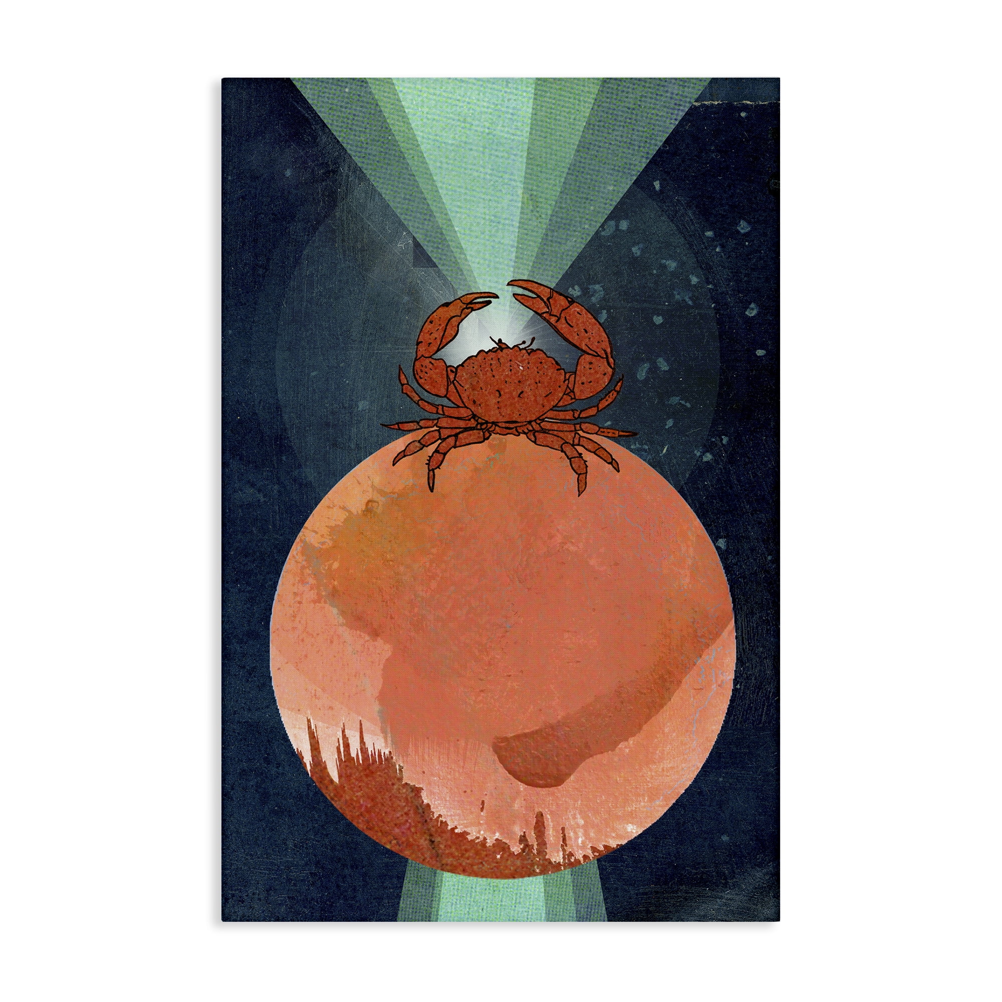 Stupell Industries Surreal Crab on Sphere Animals & Insects Painting Gallery Wrapped Canvas Art Print Wall Art, 16 x 24