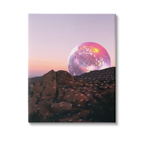 Stupell Industries Surreal Disco Landscape Landscape Painting Gallery Wrapped Canvas Art Print Wall Art, 16 x 20