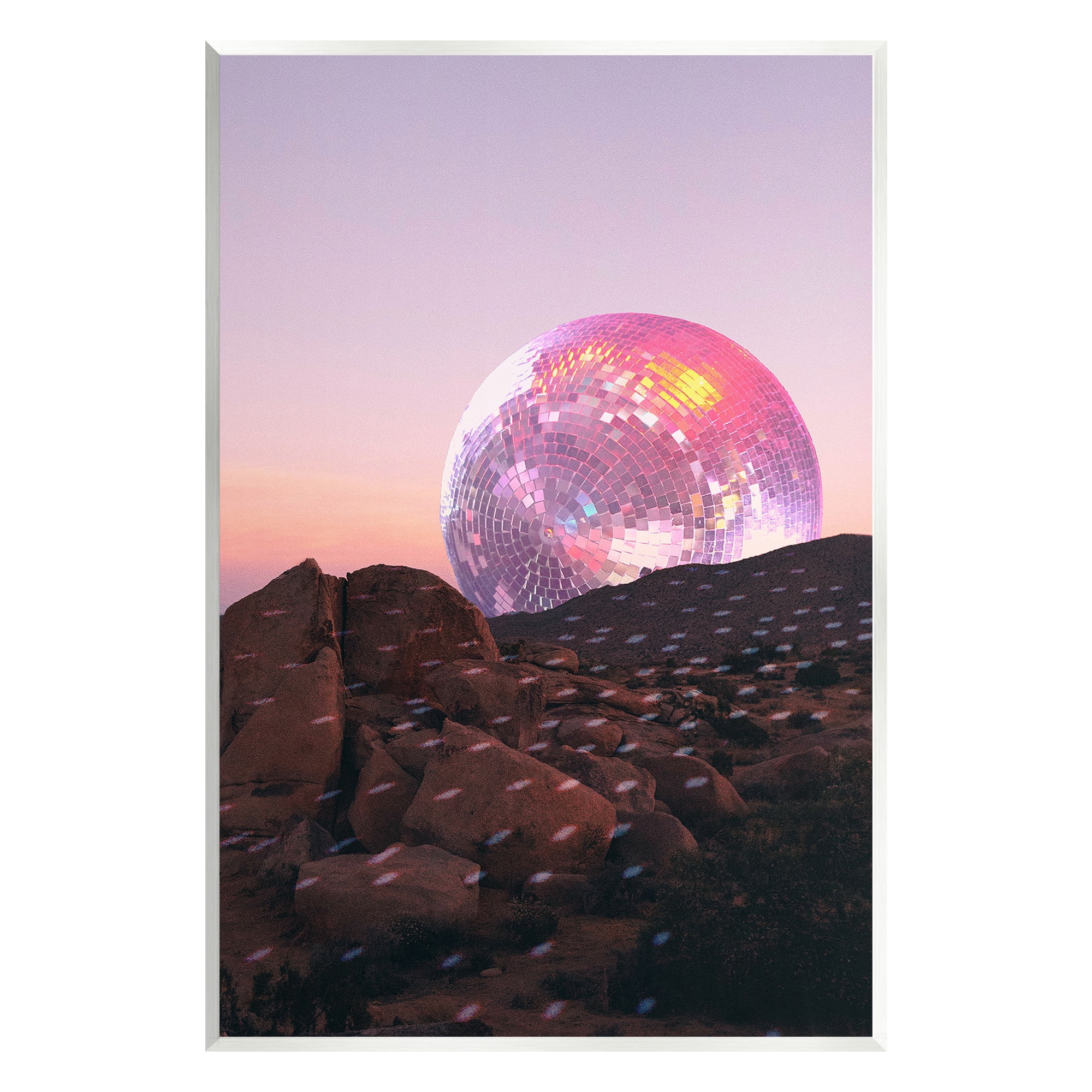 Stupell Industries Surreal Disco Landscape Landscape Painting Unframed Art Print Wall Art, 13 x 19