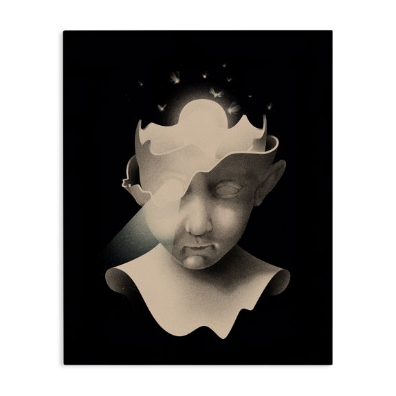 Stupell Industries Modern Surreal Face Fireflies Composition Canvas Art, 16 x 20, by Matheus Lopes Castro