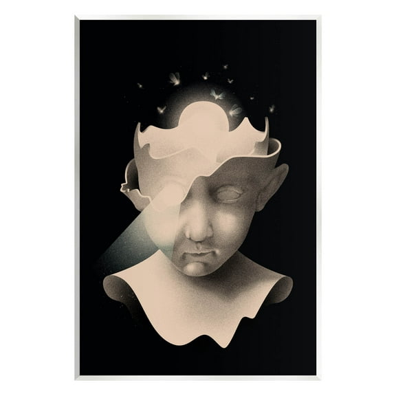 Stupell Industries Surreal Face Fireflies Composition Graphic Art Unframed Art Print Wall Art, Design by Matheus Lopes Castro