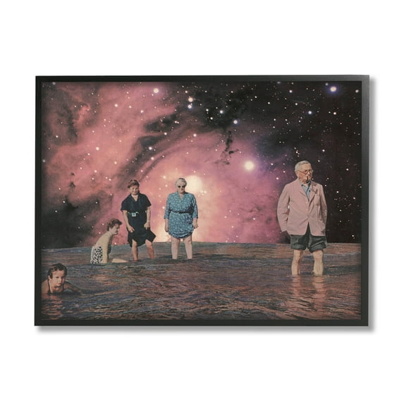 Stupell Industries Surreal Family Vivid Galaxy Planet Graphic Art Black Framed Art Print Wall Art, Design by Matheus Lopes Castro