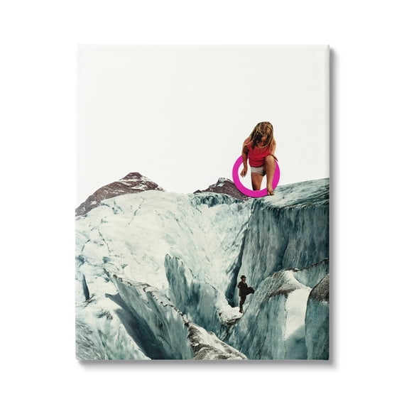 Stupell Industries Surreal Icy Mountain Person Abstract Photography Collage Canvas Wall Art, 24 x 30, Design by Cassia Beck