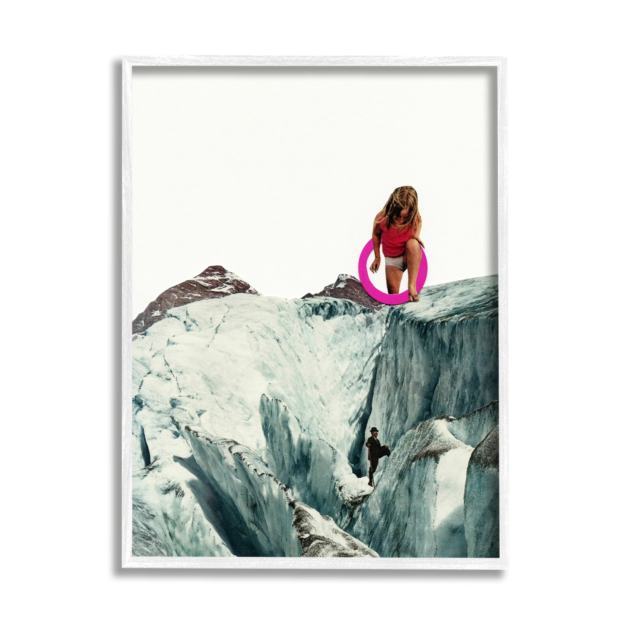 Stupell Industries Surreal Icy Mountain Person Abstract Photography Collage Framed Wall Art, 11 x 14, Design by Cassia Beck