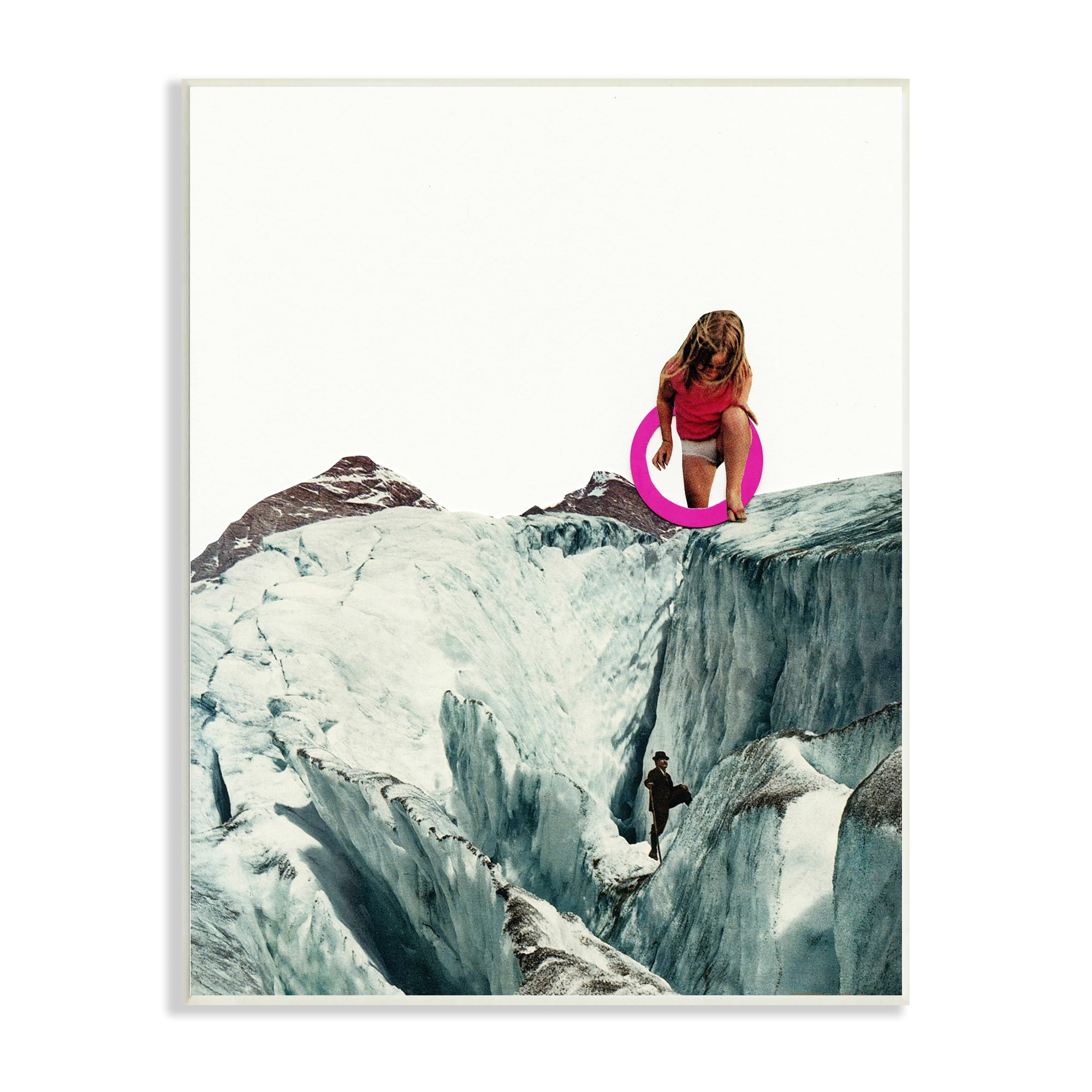 Stupell Industries Surreal Icy Mountain Person Abstract Photography Collage Wood Wall Art, 13 x 19, Design by Cassia Beck