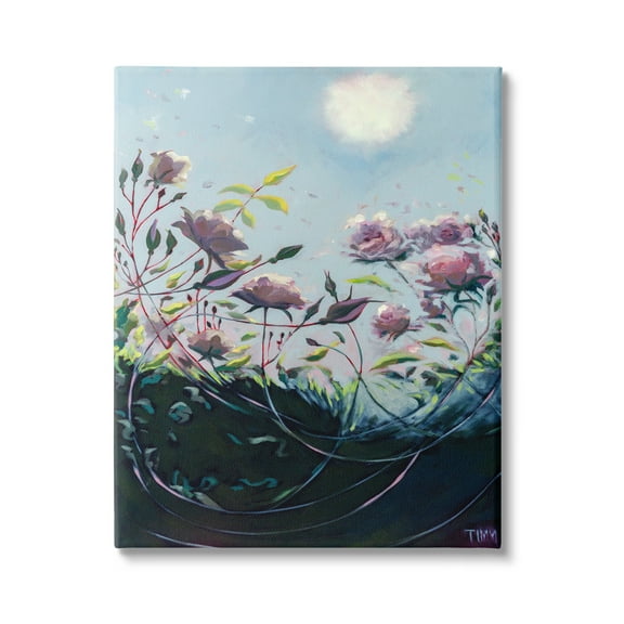 Stupell Industries Surreal Intertwining Flower Stems Modern Sky Landscape Painting Gallery Wrapped Canvas Print Wall Art, Design by Lisa Timmerman