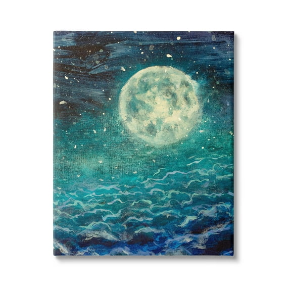 Stupell Industries Surreal Moon & Clouds Nature Painting Gallery Wrapped Canvas Print Wall Art, 24 x 30