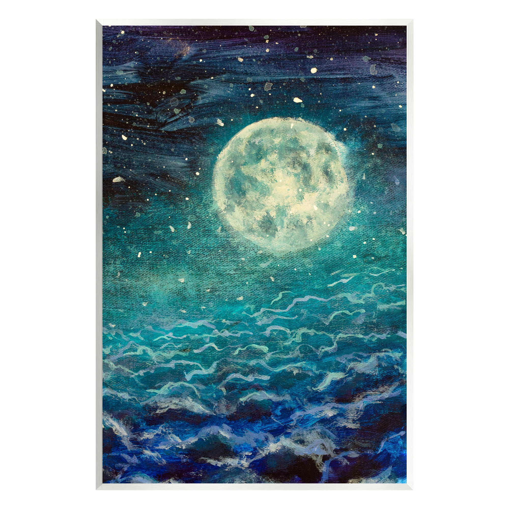 Stupell Industries Surreal Moon & Clouds Nature Painting Unframed Art Print Wall Art, 13 x 19