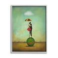 thumbnail image 1 of Stupell Industries Surreal People & Umbrella Balancing Green Striped Ball Framed Wall Art, 24 x 30, Design by Duy Huynh, 1 of 7