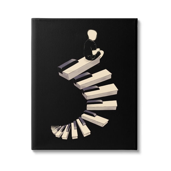 Stupell Industries Surreal Piano Keys Spiral Graphic Art Gallery Wrapped Canvas Print Wall Art, Design by Matheus Lopes Castro