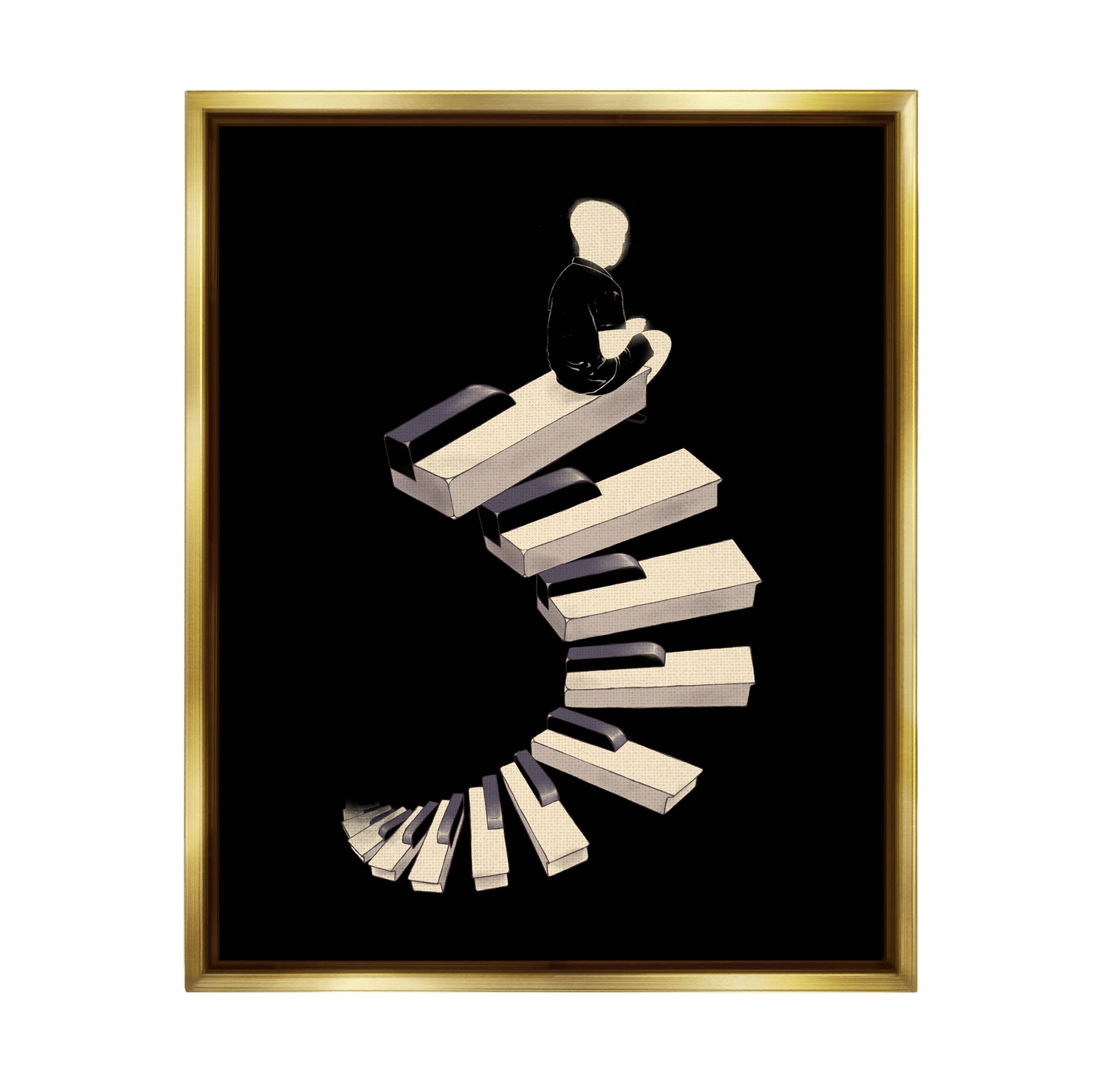 Stupell Industries Surreal Piano Keys Spiral Graphic Art Metallic