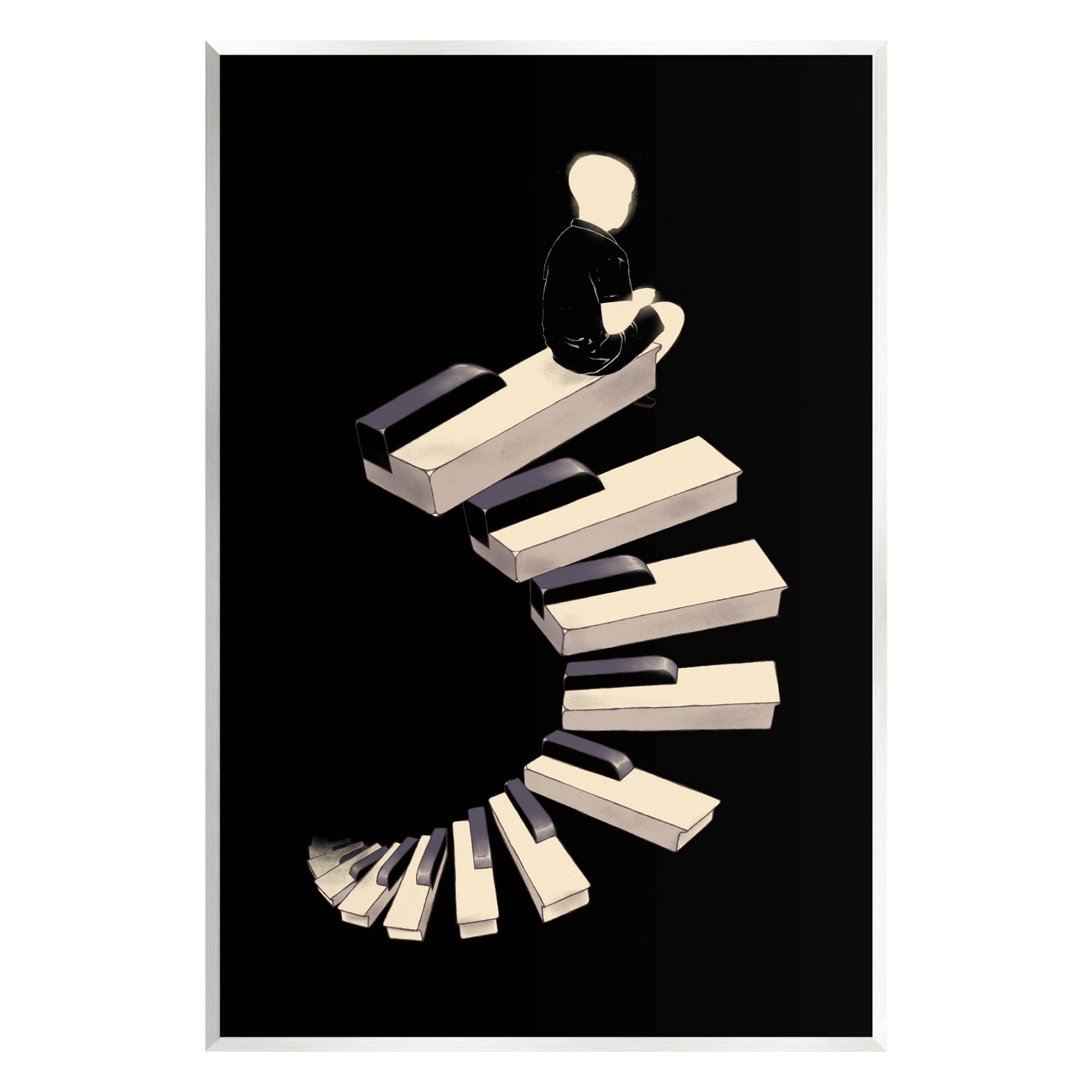 Stupell Industries Surreal Piano Keys Spiral Graphic Art Unframed Art Print Wall Art, Design by Matheus Lopes Castro