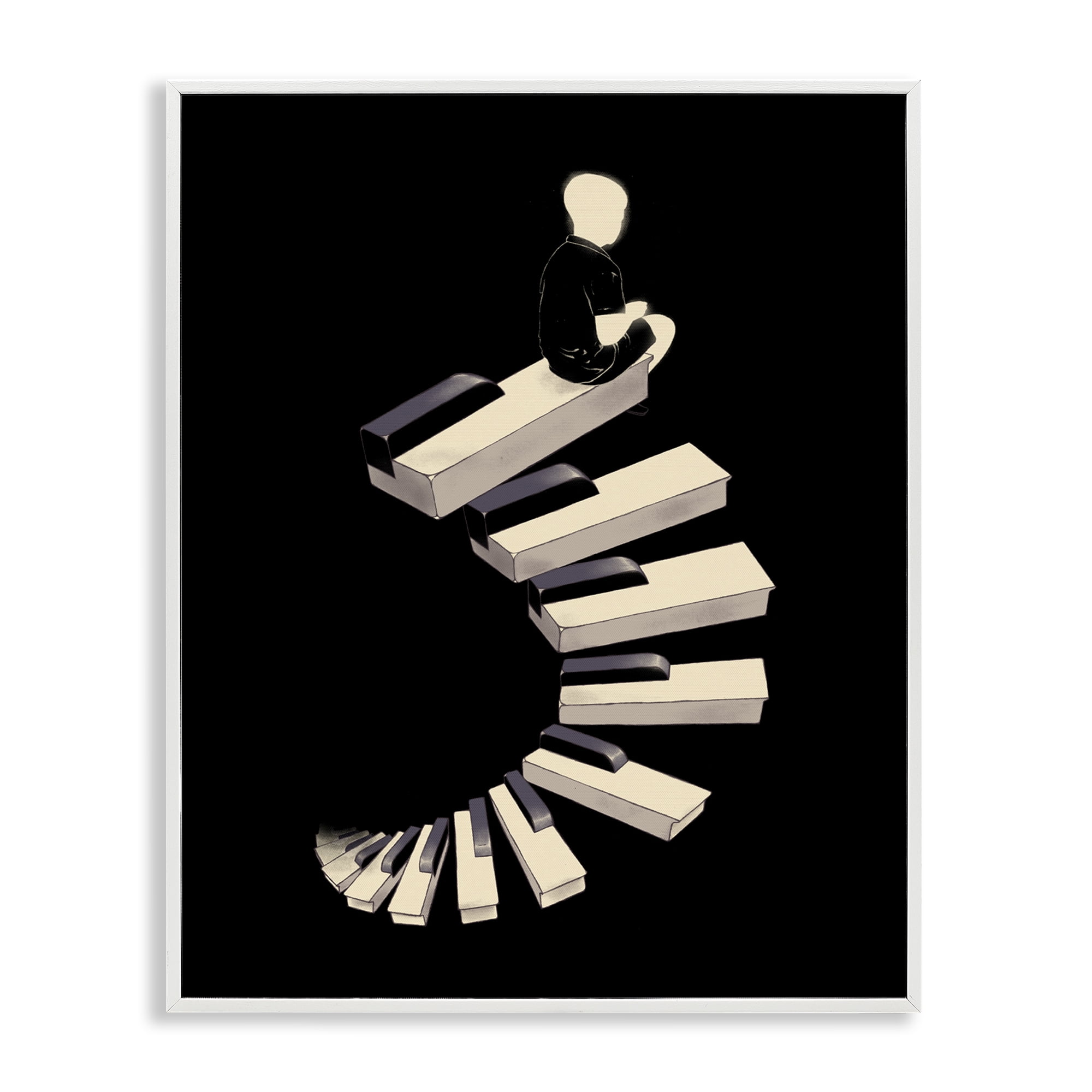 Free Shipping! Stupell Industries Surreal Piano Keys Spiral Art