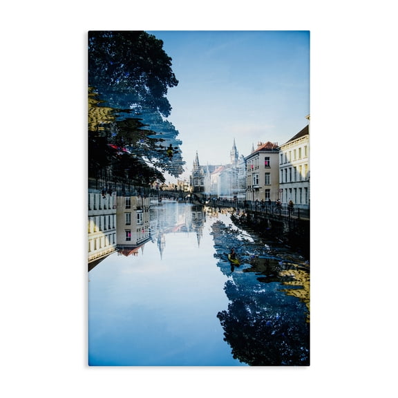 Stupell Industries Surreal Reflection of Canal Canvas Wall Art design by Robin Vandenabeele, 30 x 20