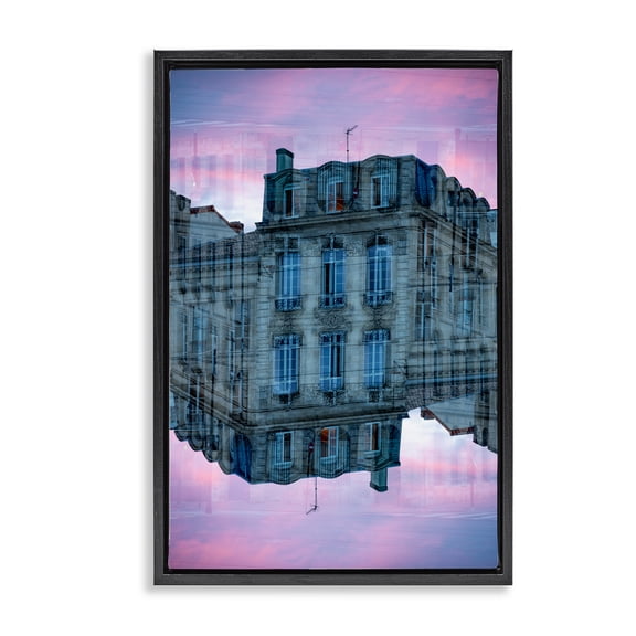 Stupell Industries Surreal Symmetry Building Facade Black Framed Floater Canvas Wall Art design by Robin Vandenabeele, 31 x 21